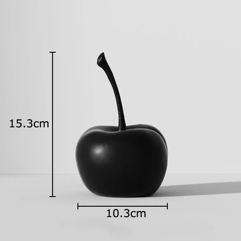 Schwarz - weiß gestreifte Apfel - /Ananas - Statue: Minimalistische Harz - Skulptur für Schreibtisch - Dekoration - ApolettaApoletta