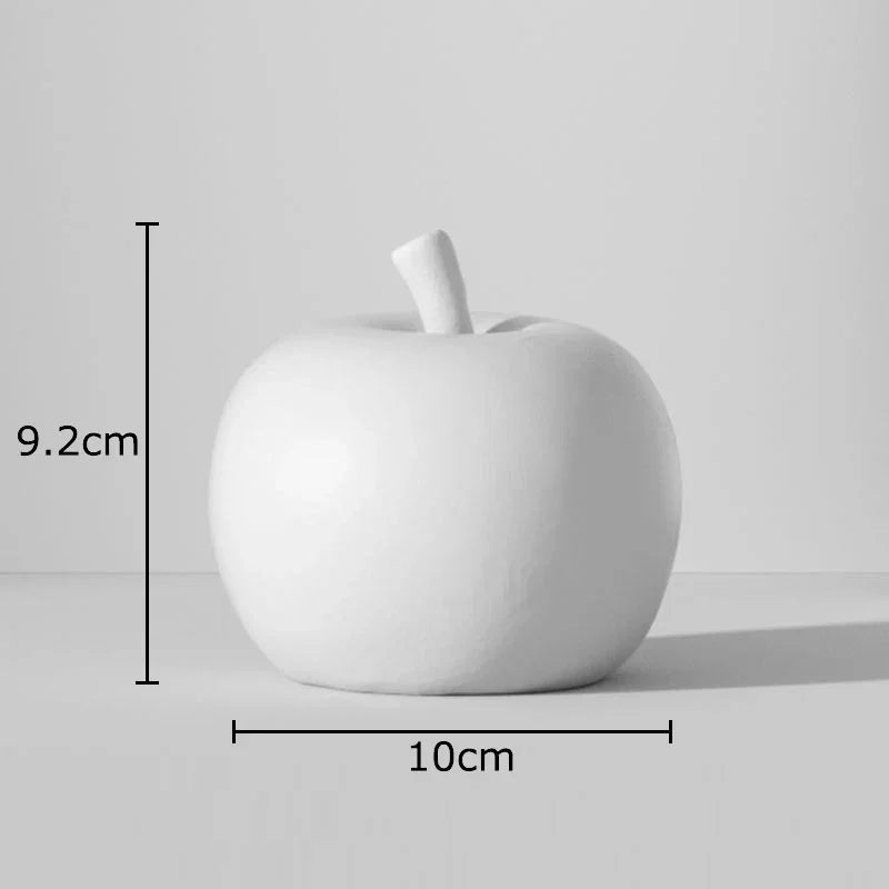 Schwarz - weiß gestreifte Apfel - /Ananas - Statue: Minimalistische Harz - Skulptur für Schreibtisch - Dekoration - ApolettaApoletta
