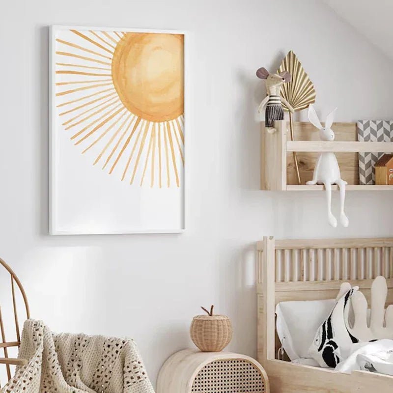 Boho Rainbow & Sunshine Poster (3er - Set): Wandkunst für Jungen - & Mädchenzimmer - ApolettaApoletta