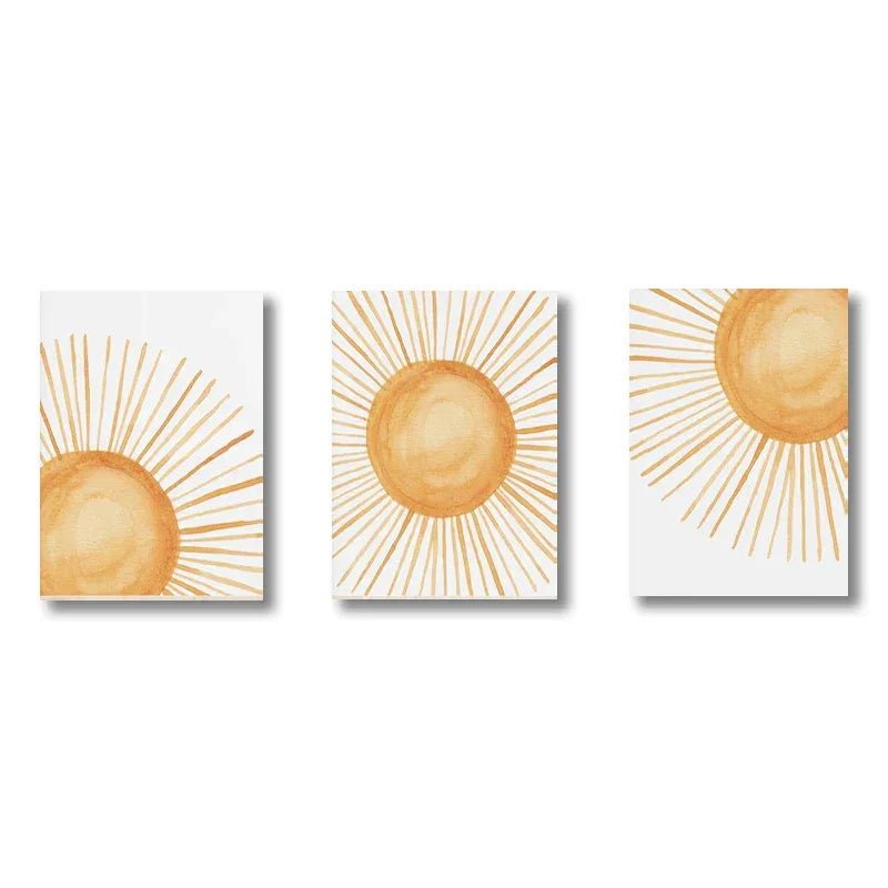 Boho Rainbow & Sunshine Poster (3er - Set): Wandkunst für Jungen - & Mädchenzimmer - ApolettaApoletta