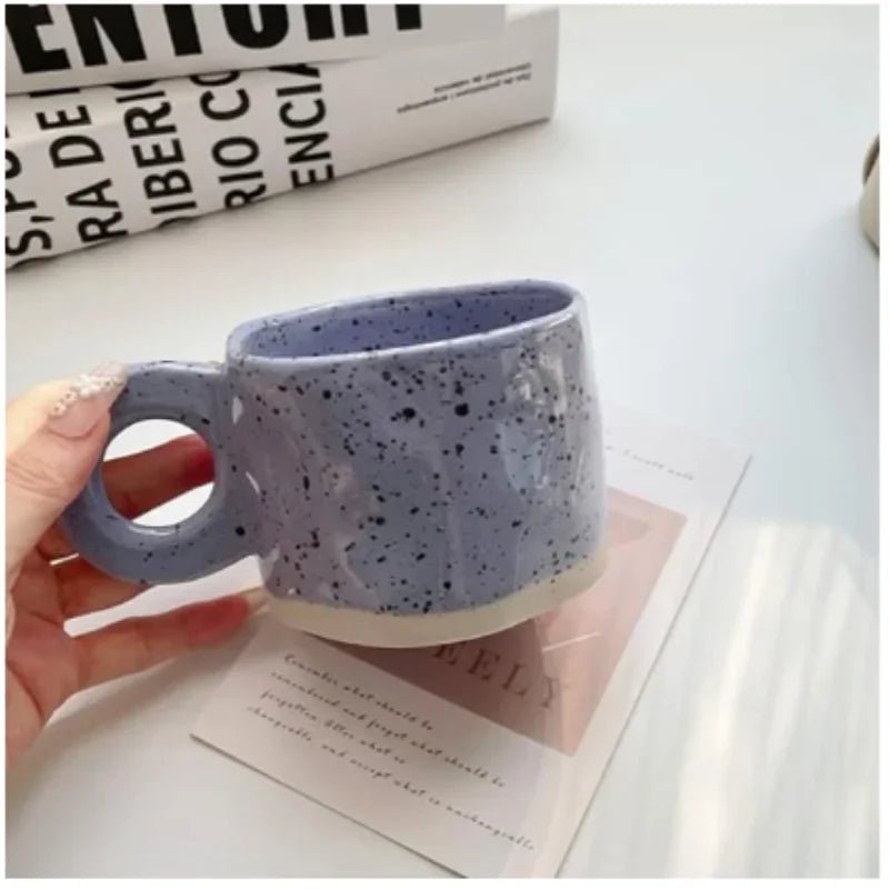 250 ml Keramik - Becher: Handgemacht mit Ringgriff für Kaffee & Heiße Schokolade - ApolettaApoletta