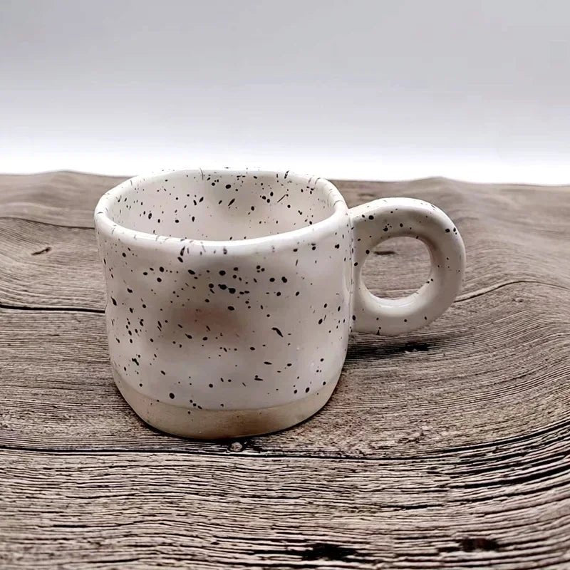 250 ml Keramik - Becher: Handgemacht mit Ringgriff für Kaffee & Heiße Schokolade - ApolettaApoletta