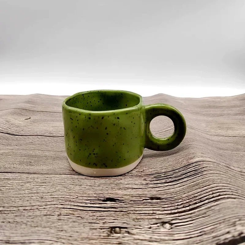250 ml Keramik - Becher: Handgemacht mit Ringgriff für Kaffee & Heiße Schokolade - ApolettaApoletta