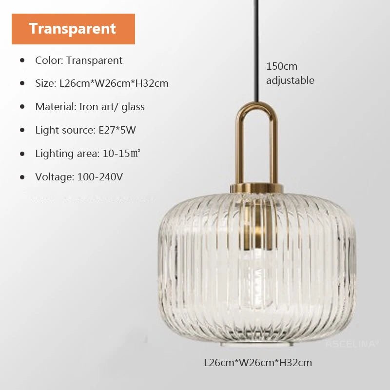 Japanische Glas - Pendelleuchte im Nordic - Stil - ApolettaApoletta