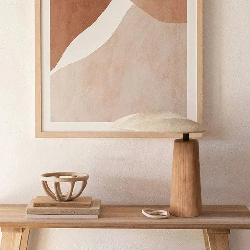 Wabi - Sabi Tischlampe aus Holz mit E27 - Fassung - ApolettaApoletta