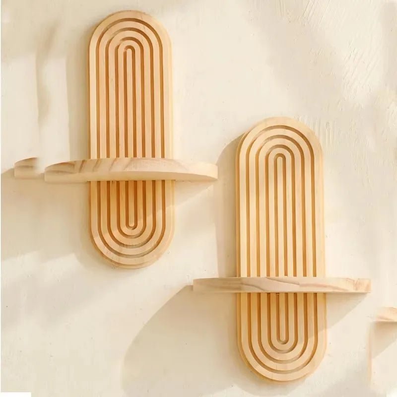 Holzregal im Boho - Stil: Wandmontiert für Wohnzimmer & Badezimmer - ApolettaApoletta