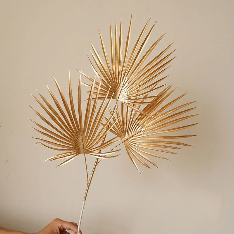 Goldene Serie Palm Ginkgo Eukalyptusblatt Künstliche Rose Hortensie Hochzeit Blumenarrangement Zubehör Home Weihnachtsdekoration - ApolettaApoletta