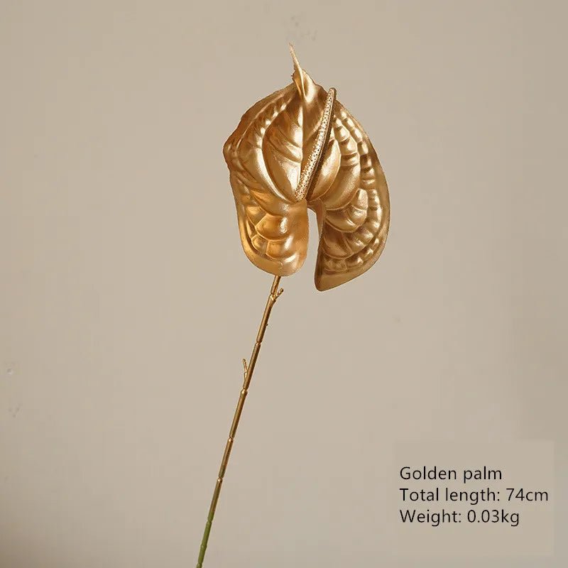 Goldene Serie Palm Ginkgo Eukalyptusblatt Künstliche Rose Hortensie Hochzeit Blumenarrangement Zubehör Home Weihnachtsdekoration - ApolettaApoletta