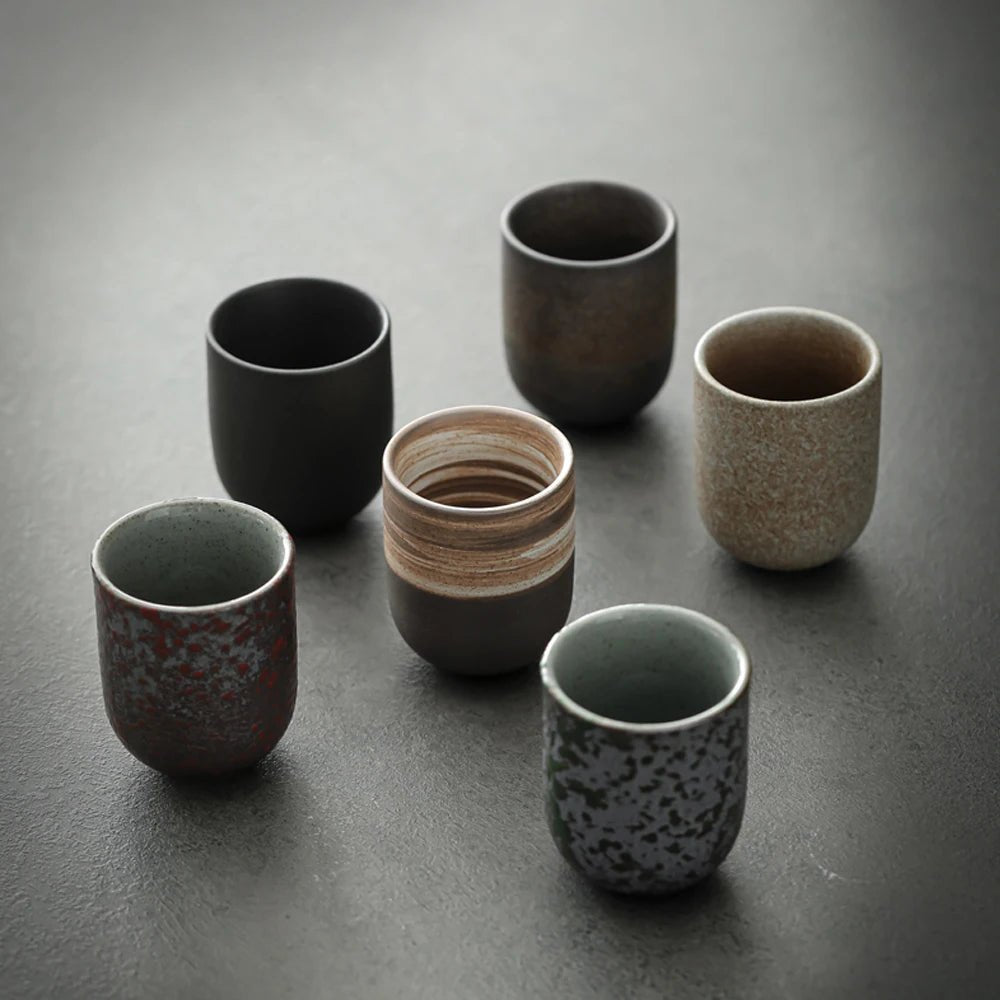 Japanische Teetasse im Vintage - Stil: 130 ml Steinzeug - Porzellan für Tee & Kaffee - ApolettaApoletta