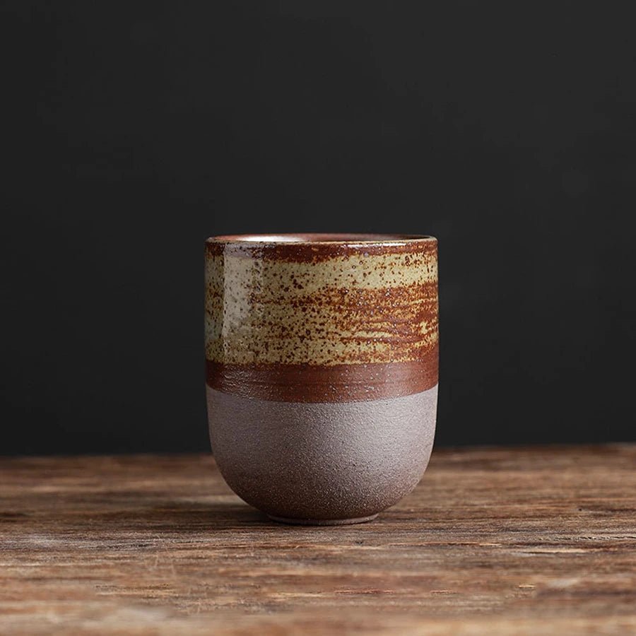 Japanische Teetasse im Vintage - Stil: 130 ml Steinzeug - Porzellan für Tee & Kaffee - ApolettaApoletta