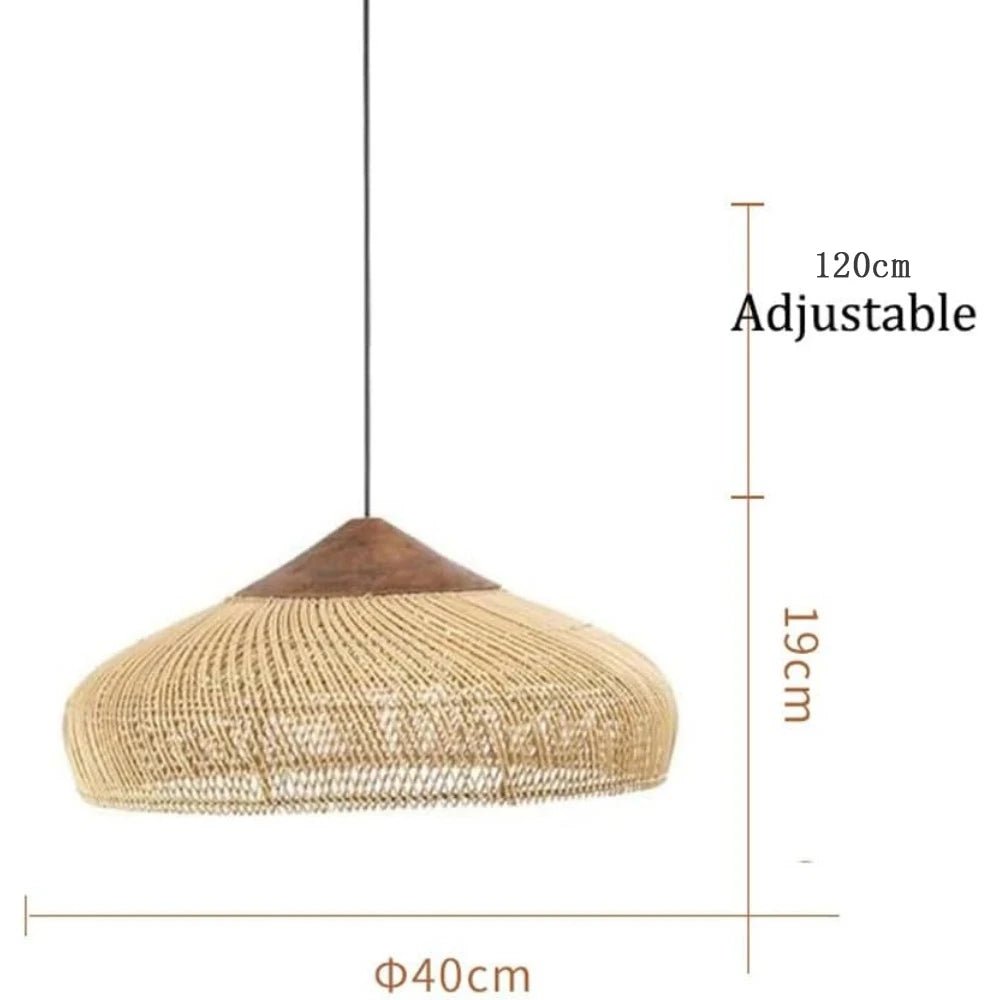 Rustikale Rattan - Pendelleuchte: Handgefertigte Deckenlampe in Beige für Esszimmer & Wohnzimmer - ApolettaApoletta