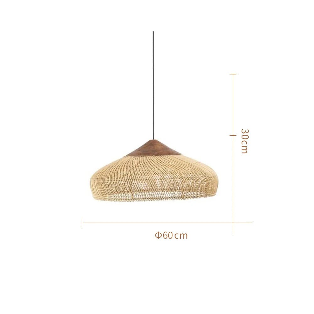Rustikale Rattan - Pendelleuchte: Handgefertigte Deckenlampe in Beige für Esszimmer & Wohnzimmer - ApolettaApoletta