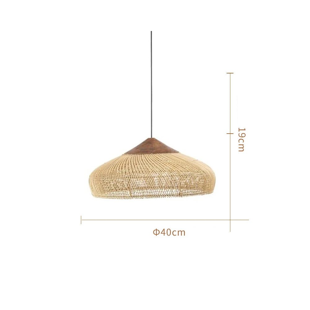 Rustikale Rattan - Pendelleuchte: Handgefertigte Deckenlampe in Beige für Esszimmer & Wohnzimmer - ApolettaApoletta