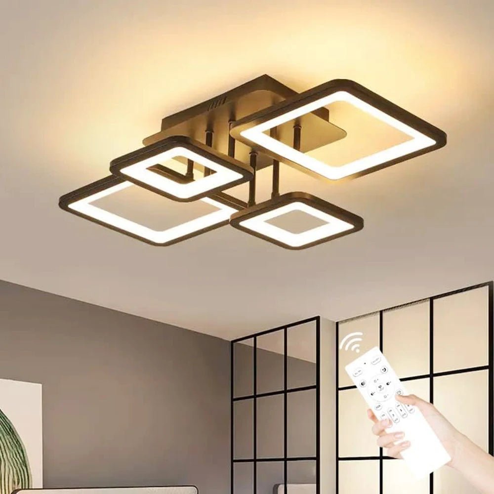 Moderne dimmbare LED - Deckenleuchte: Kreatives rechteckiges Design mit 54W & Fernbedienung - ApolettaApoletta