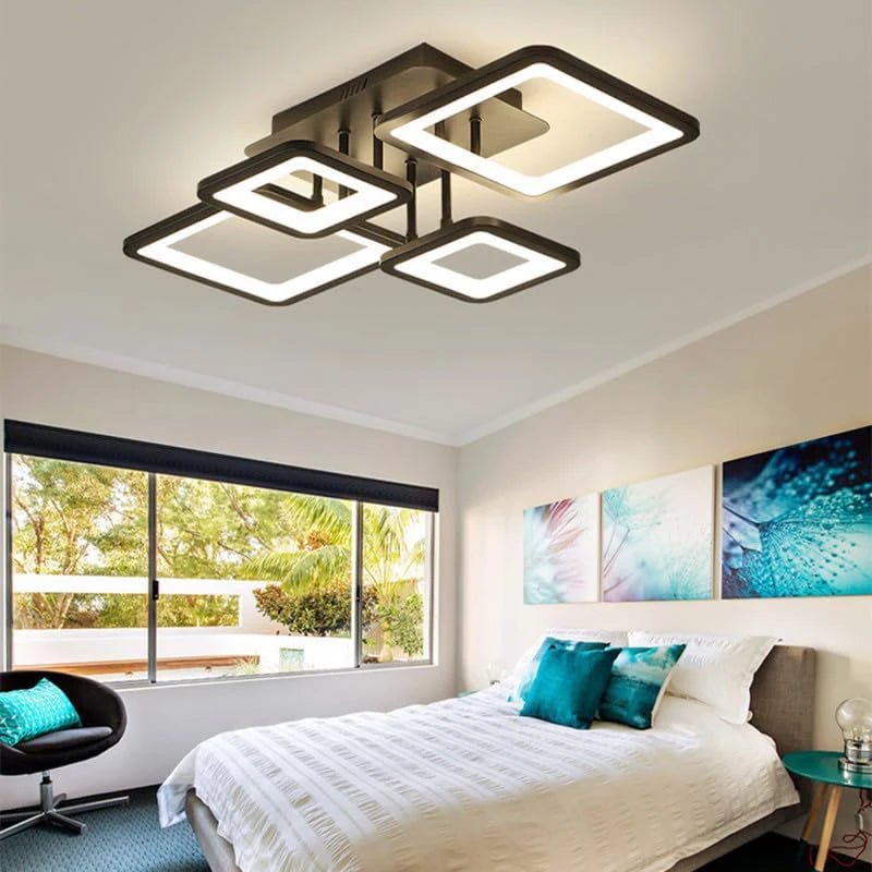 Moderne dimmbare LED - Deckenleuchte: Kreatives rechteckiges Design mit 54W & Fernbedienung - ApolettaApoletta
