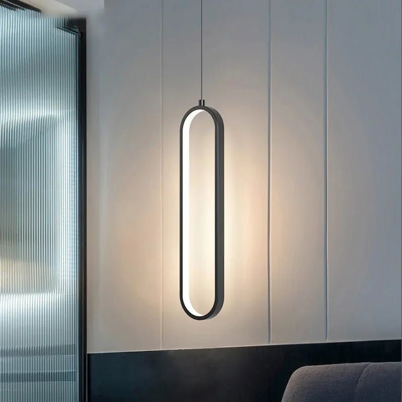 Moderne, minimalistische LED - Pendelleuchte: Gold - Schwarz - Kronleuchter für Schlaf - und Wohnzimmer - ApolettaApoletta