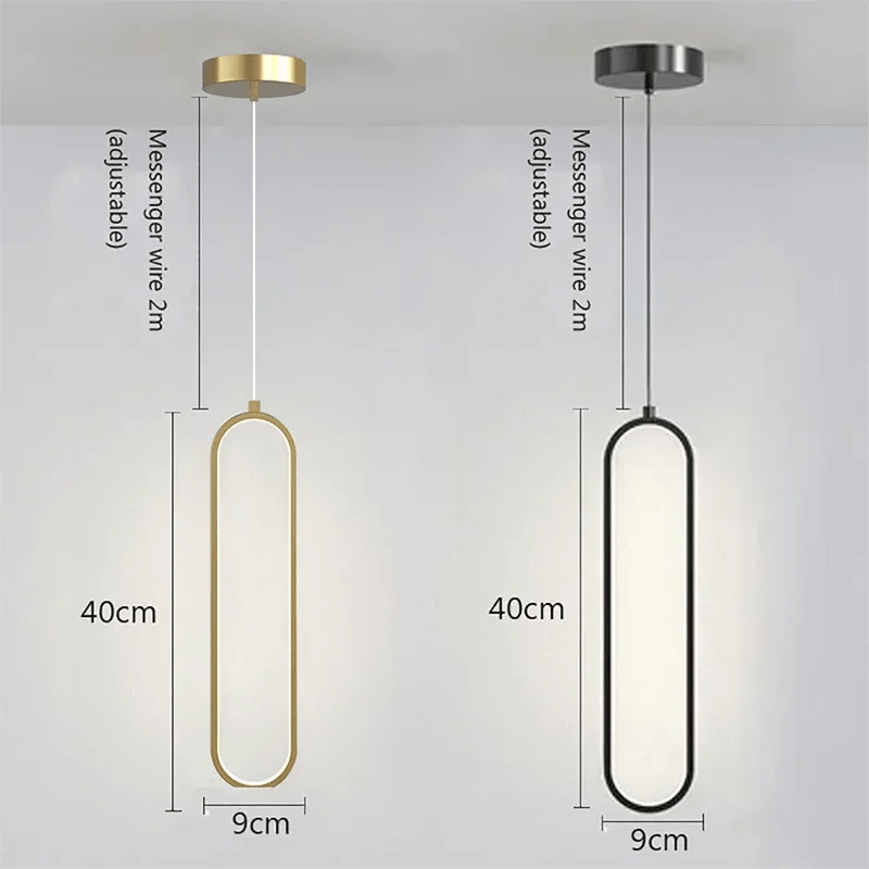 Moderne, minimalistische LED - Pendelleuchte: Gold - Schwarz - Kronleuchter für Schlaf - und Wohnzimmer - ApolettaApoletta