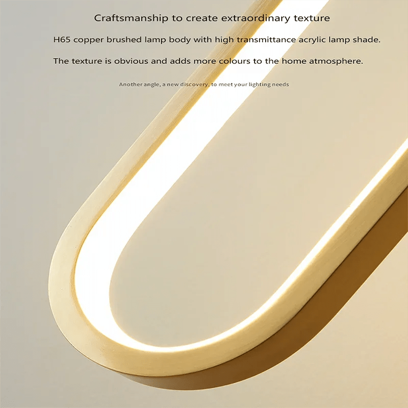 Moderne, minimalistische LED - Pendelleuchte: Gold - Schwarz - Kronleuchter für Schlaf - und Wohnzimmer - ApolettaApoletta