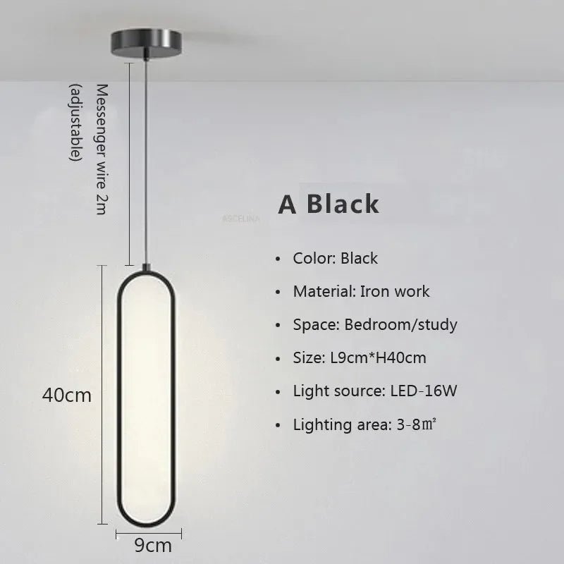 Moderne, minimalistische LED - Pendelleuchte: Gold - Schwarz - Kronleuchter für Schlaf - und Wohnzimmer - ApolettaApoletta