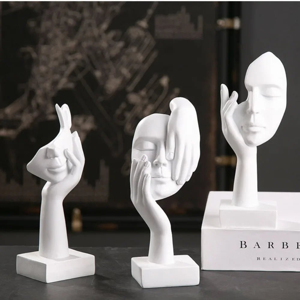 Harz - Statue: Nordische Skulptur & Gesicht - Figur für Büro und Zuhause - ApolettaApoletta