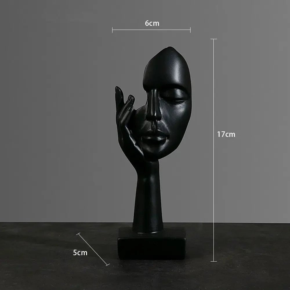 Harz - Statue: Nordische Skulptur & Gesicht - Figur für Büro und Zuhause - ApolettaApoletta