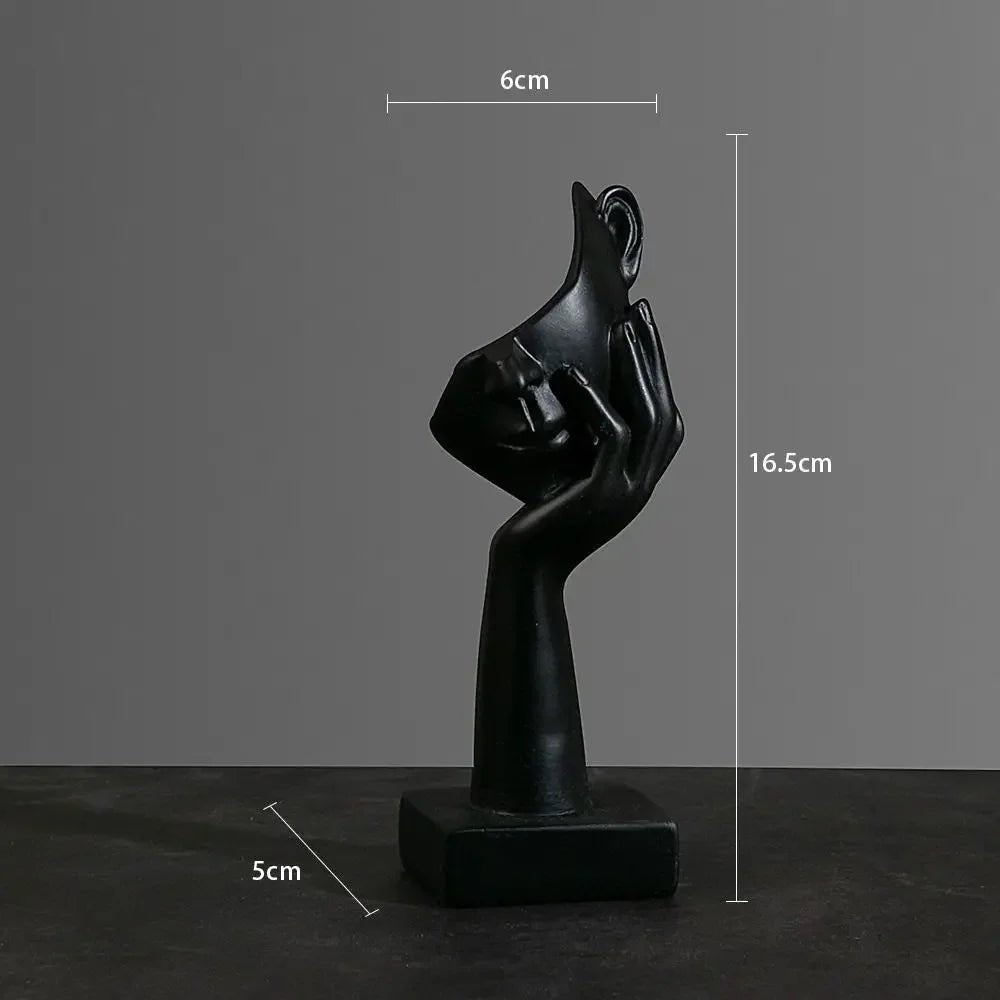 Harz - Statue: Nordische Skulptur & Gesicht - Figur für Büro und Zuhause - ApolettaApoletta