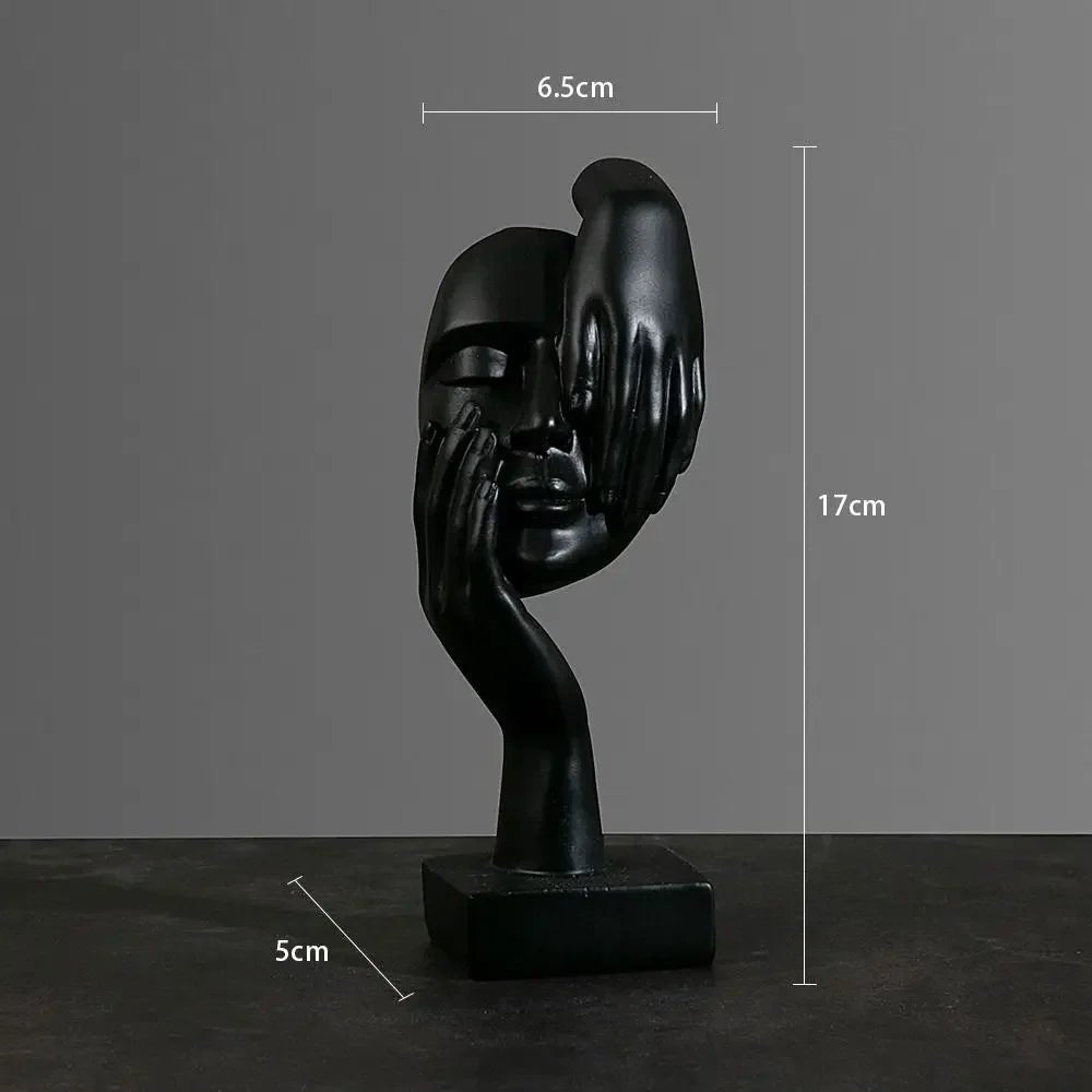 Harz - Statue: Nordische Skulptur & Gesicht - Figur für Büro und Zuhause - ApolettaApoletta