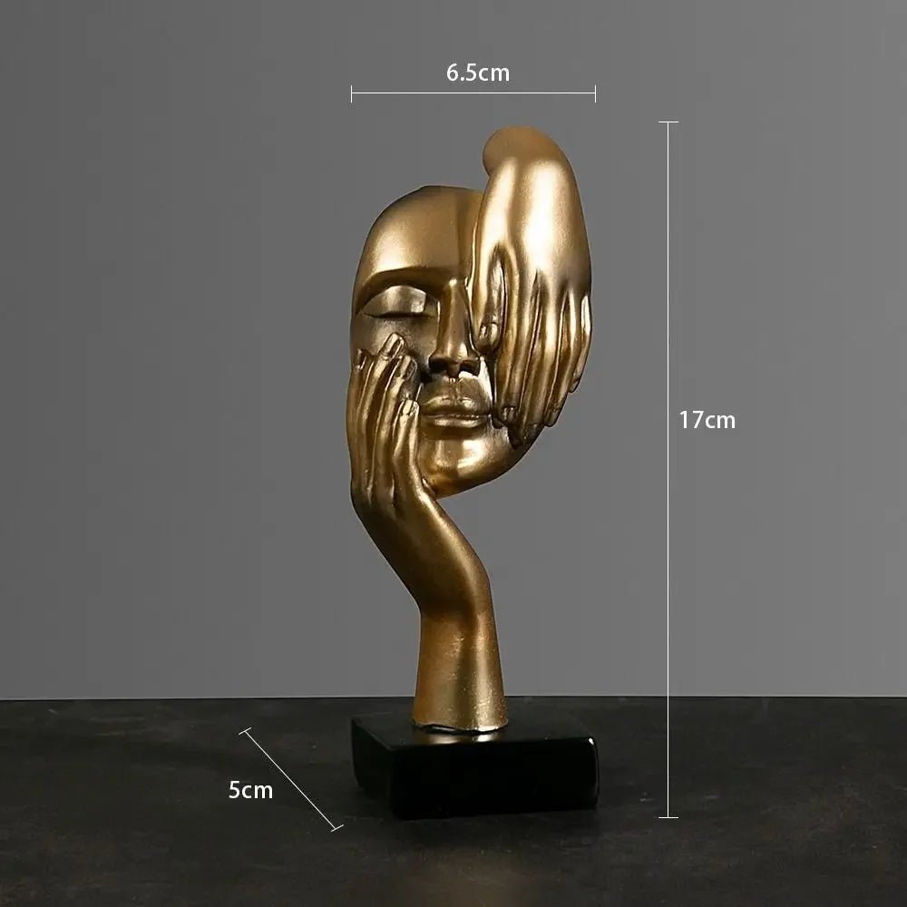 Harz - Statue: Nordische Skulptur & Gesicht - Figur für Büro und Zuhause - ApolettaApoletta