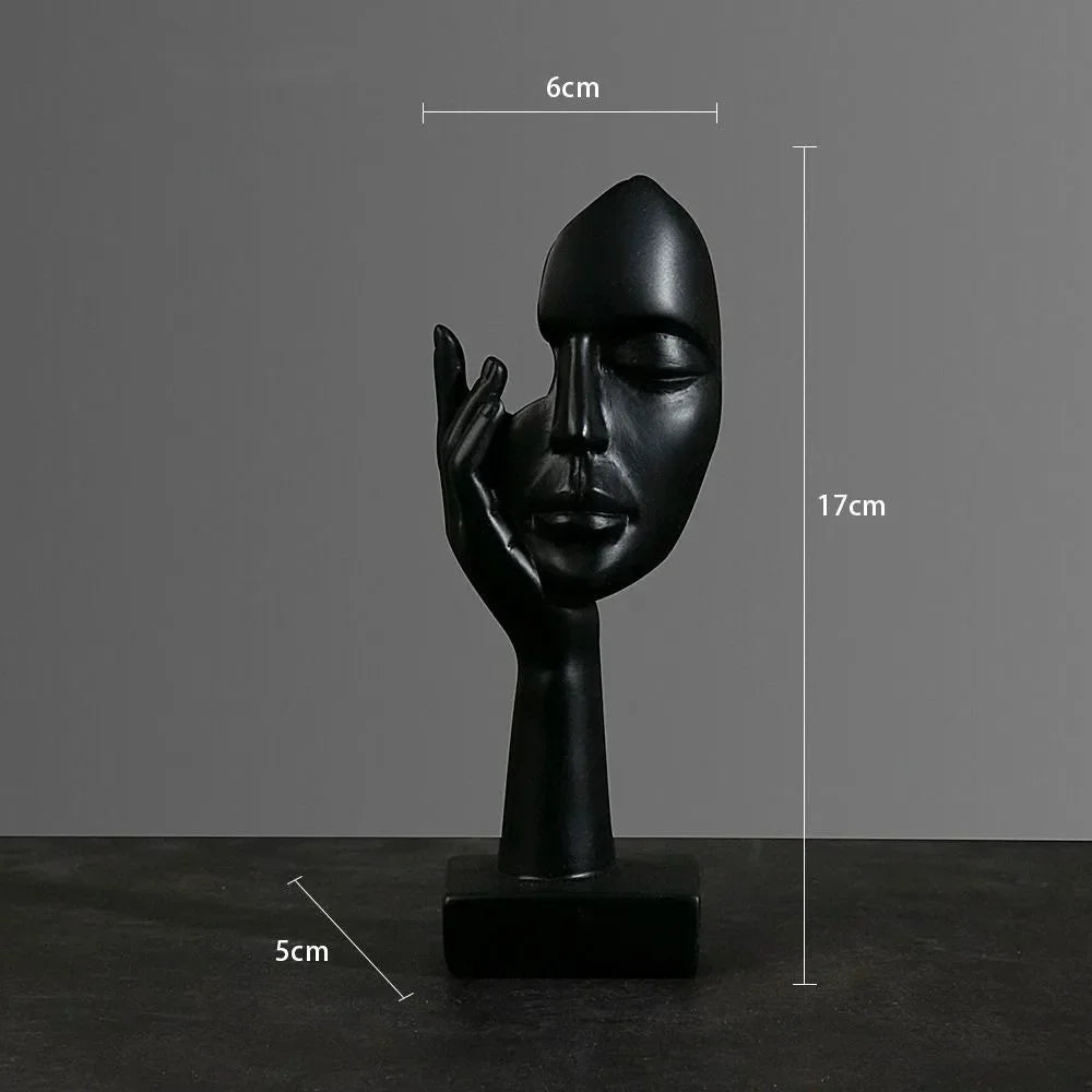 Harz - Statue: Nordische Skulptur & Gesicht - Figur für Büro und Zuhause - ApolettaApoletta