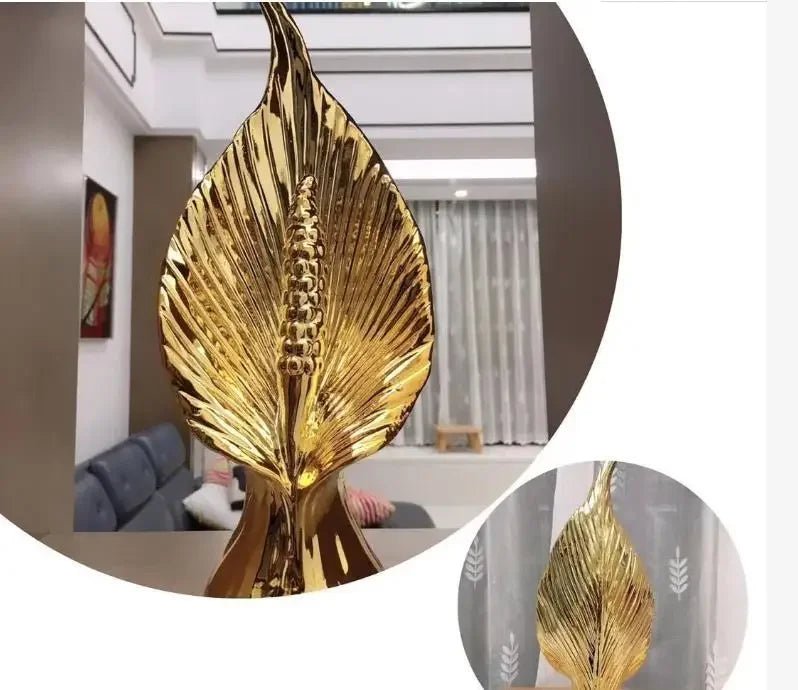 Goldblatt - Keramik: Moderne Skulptur & Deko für Wohnzimmer und Büro - ApolettaApoletta