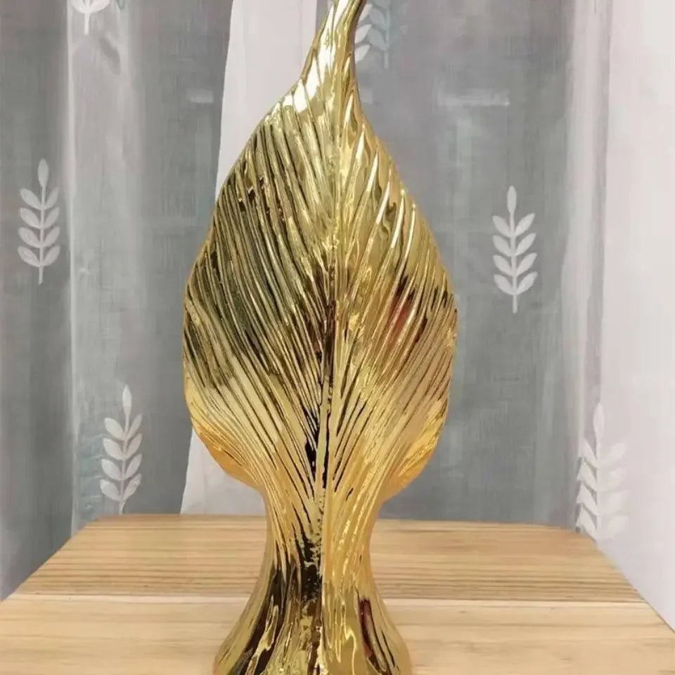 Goldblatt - Keramik: Moderne Skulptur & Deko für Wohnzimmer und Büro - ApolettaApoletta