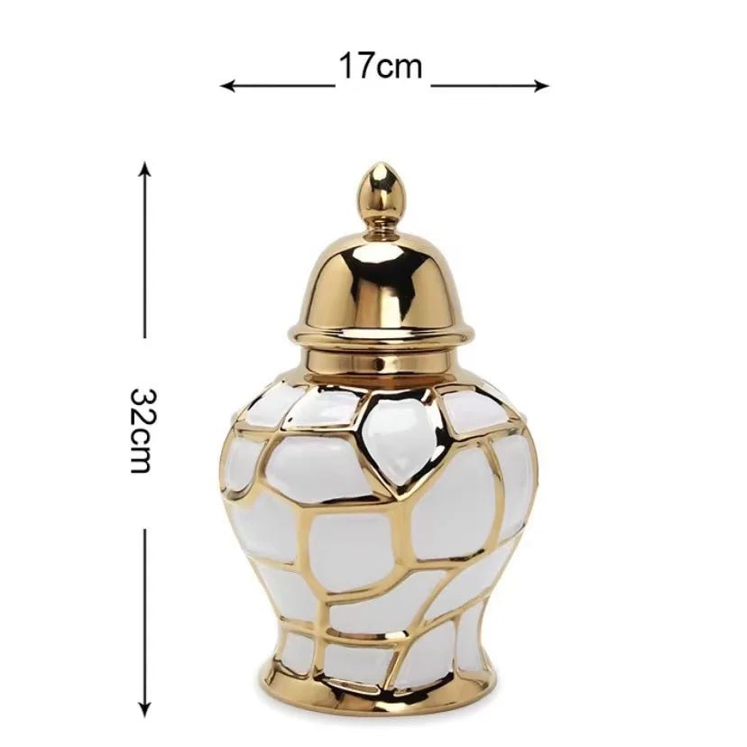 Nordische Keramik - Vase mit galvanisiertem Finish – Multifunktionale Wohnkultur - ApolettaApoletta