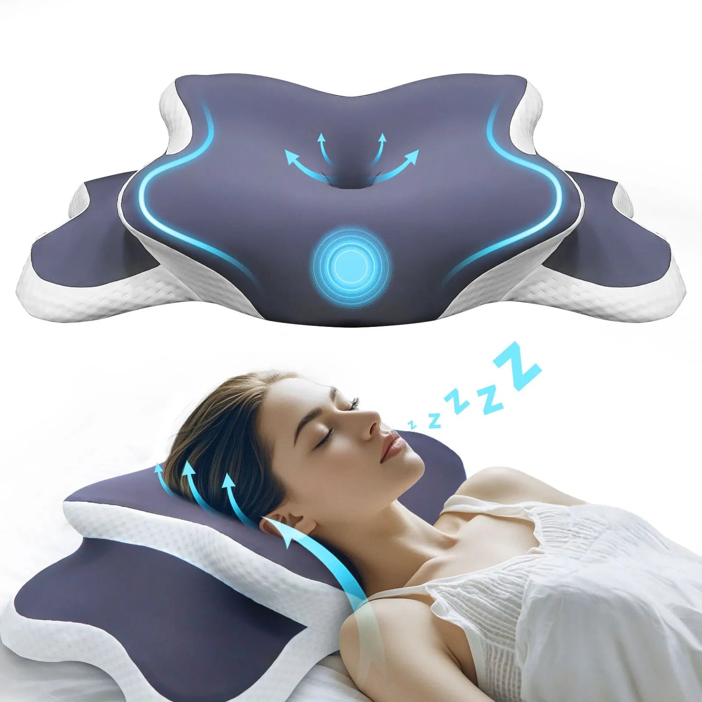Ergonomisches Nackenkissen aus Memory - Schaum - ApolettaApoletta