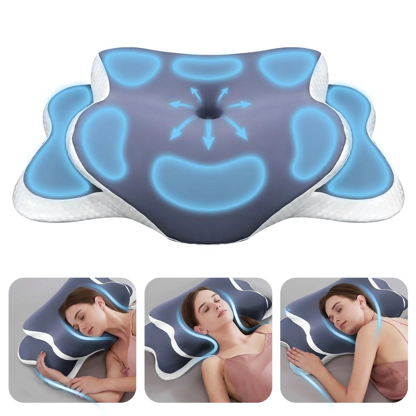 Ergonomisches Nackenkissen aus Memory - Schaum - ApolettaApoletta