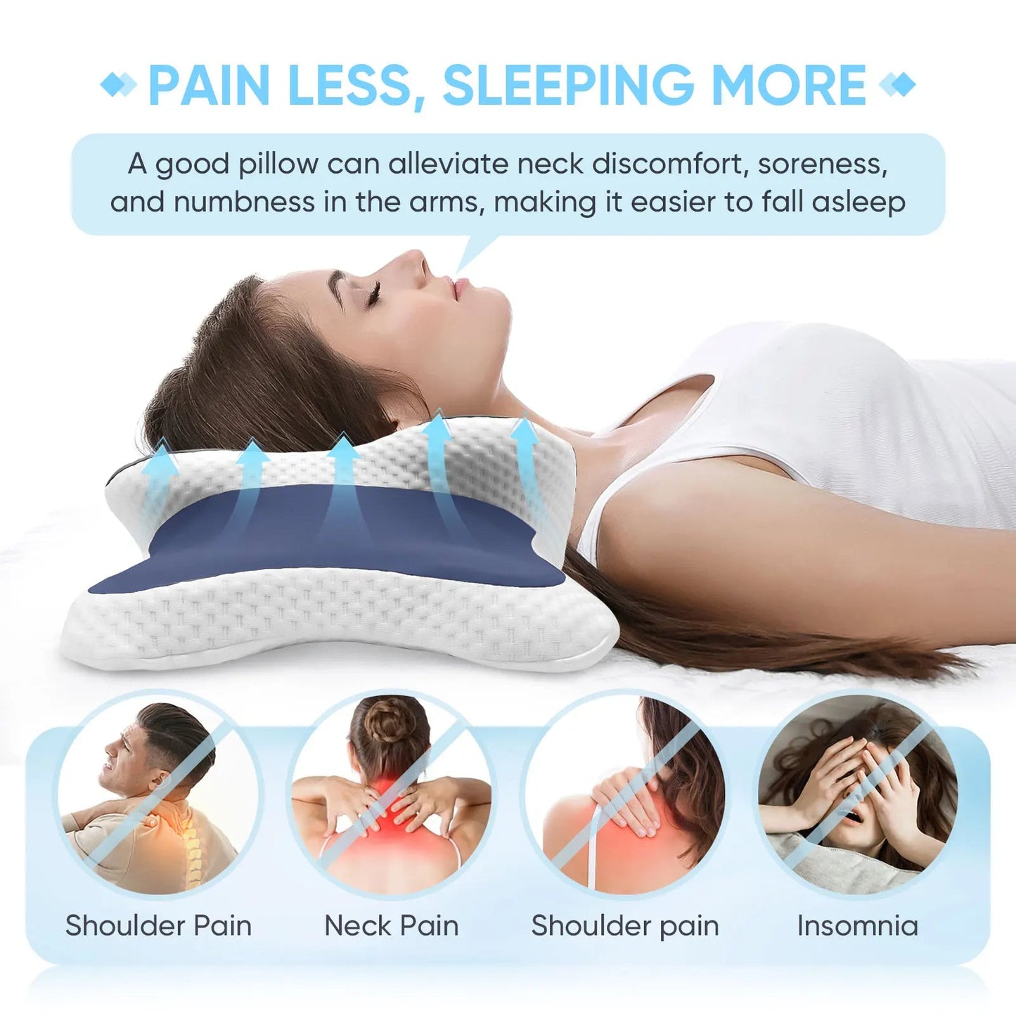 Ergonomisches Nackenkissen aus Memory - Schaum - ApolettaApoletta