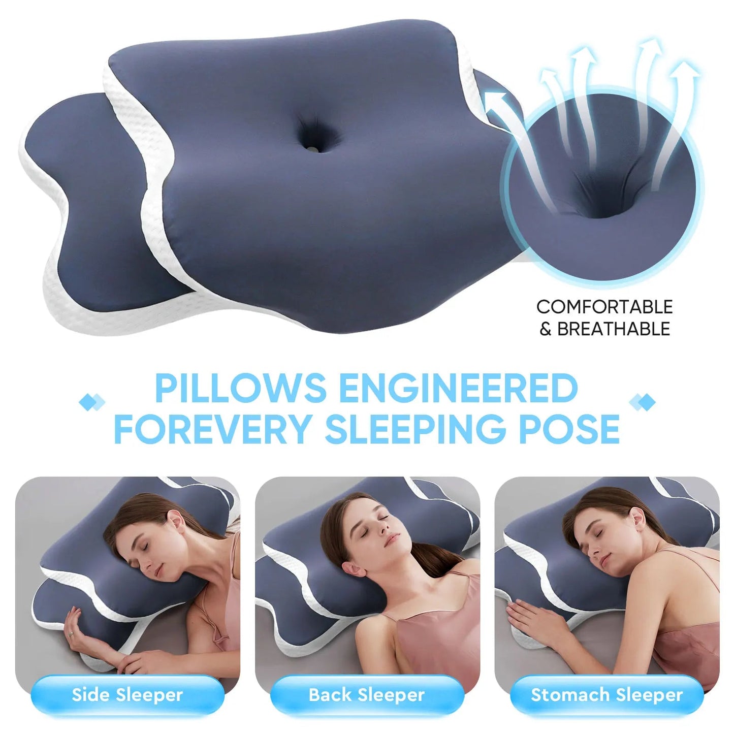 Ergonomisches Nackenkissen aus Memory - Schaum - ApolettaApoletta