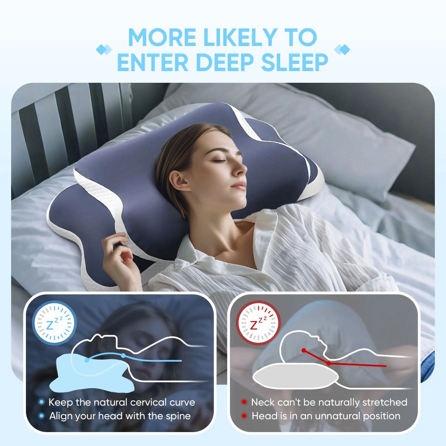 Ergonomisches Nackenkissen aus Memory - Schaum - ApolettaApoletta