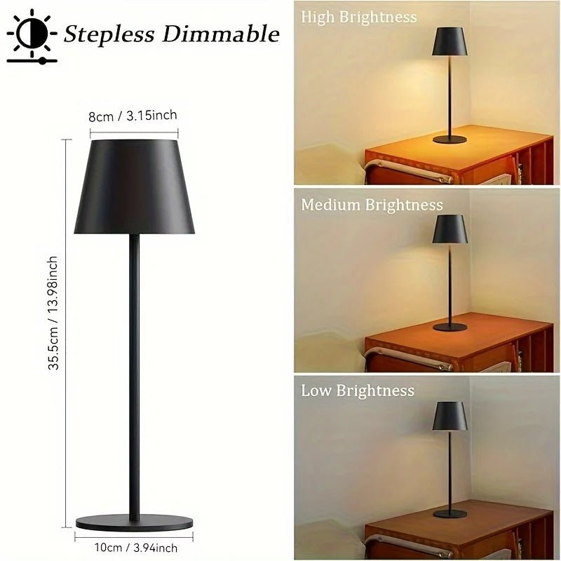 Wiederaufladbare LED - Tischlampe – Elegantes, kabelloses Nachtlicht mit Touch - Sensor - ApolettaApoletta