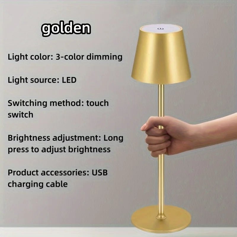 Wiederaufladbare LED - Tischlampe – Elegantes, kabelloses Nachtlicht mit Touch - Sensor - ApolettaApoletta