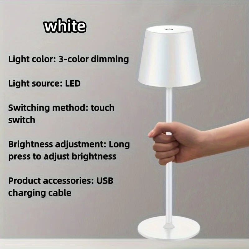 Wiederaufladbare LED - Tischlampe – Elegantes, kabelloses Nachtlicht mit Touch - Sensor - ApolettaApoletta