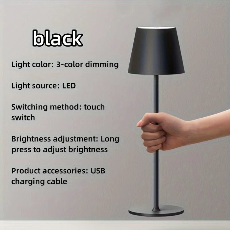 Wiederaufladbare LED - Tischlampe – Elegantes, kabelloses Nachtlicht mit Touch - Sensor - ApolettaApoletta