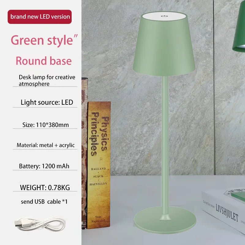 Wiederaufladbare LED - Tischlampe – Elegantes, kabelloses Nachtlicht mit Touch - Sensor - ApolettaApoletta