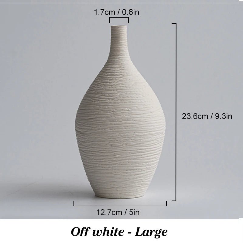 Keramik - Vase: Nordische, schmale Blumentopf - Deko für Wohnzimmer & Büro - ApolettaApoletta