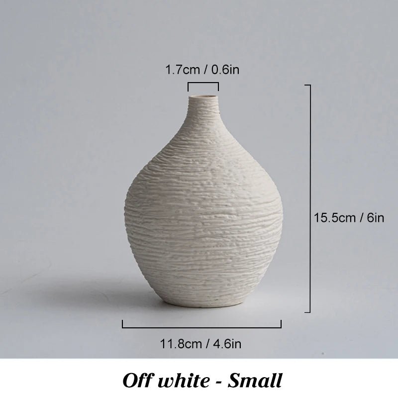 Keramik - Vase: Nordische, schmale Blumentopf - Deko für Wohnzimmer & Büro - ApolettaApoletta