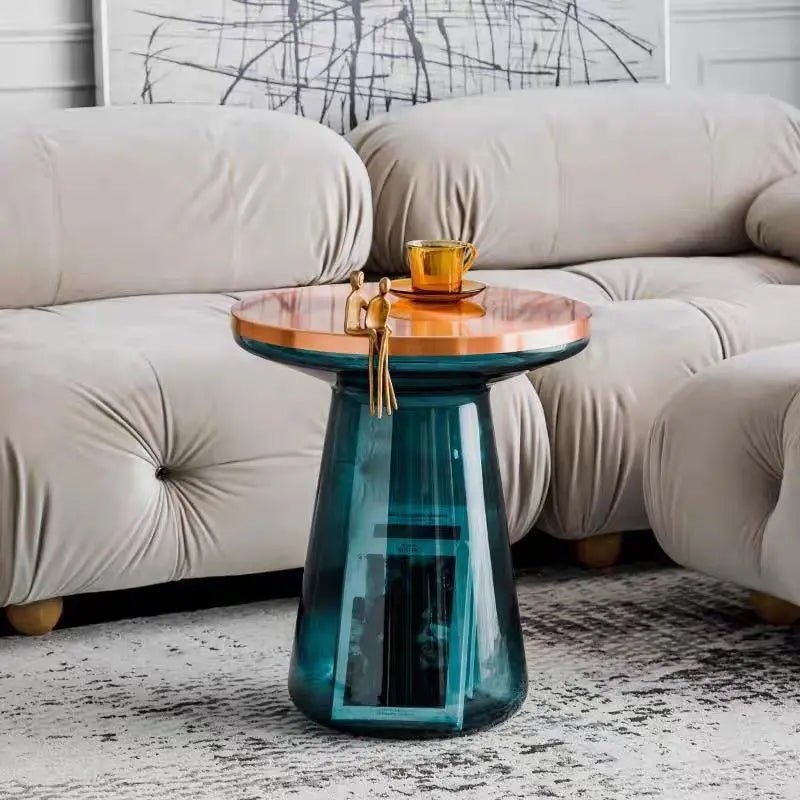 Runder Glas - Couchtisch im Nordic - Stil - ApolettaApoletta