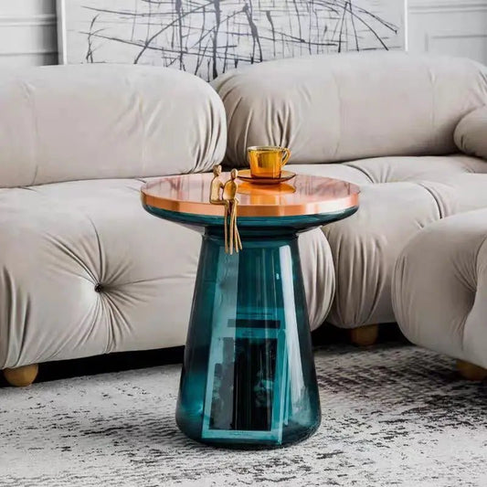 Runder Glas - Couchtisch im Nordic - Stil - ApolettaApoletta