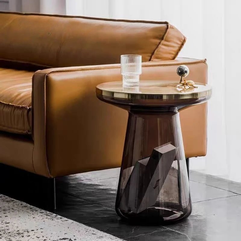 Runder Glas - Couchtisch im Nordic - Stil - ApolettaApoletta