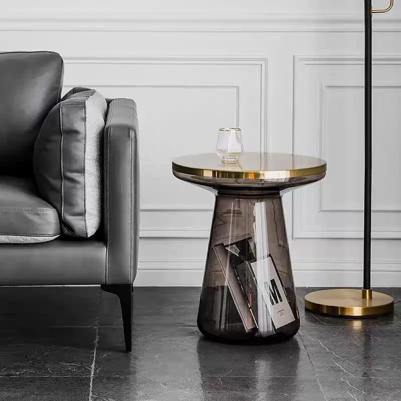 Runder Glas - Couchtisch im Nordic - Stil - ApolettaApoletta
