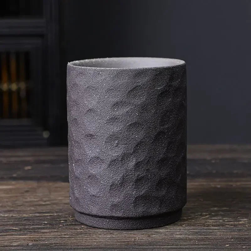 Vintage - Keramiktasse: Handgefertigte, große Kaffeetasse aus Steinzeug im rustikalen Design - ApolettaApoletta