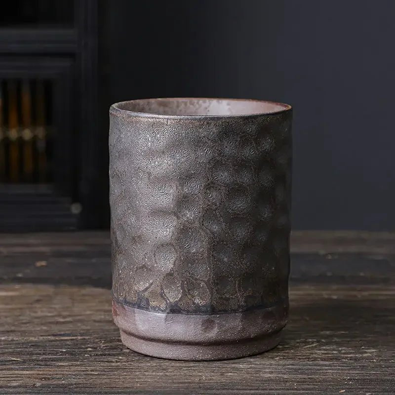 Vintage - Keramiktasse: Handgefertigte, große Kaffeetasse aus Steinzeug im rustikalen Design - ApolettaApoletta